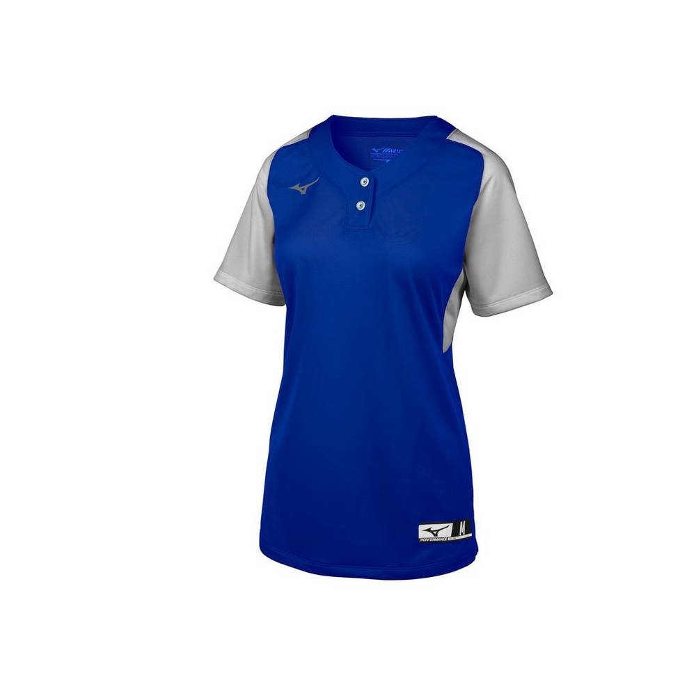 Damske Dresy Mizuno Aerolite 2-Button Softball Kráľovská Modrá/Siva Vypredaj ALYV05412